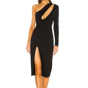 Pagne Midi Dress in Black